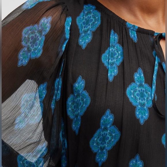 NWT Kobi Halperin Connor Printed Midi Dress, Black Blue Size XXL New w/Tag $548 - Picture 8 of 13